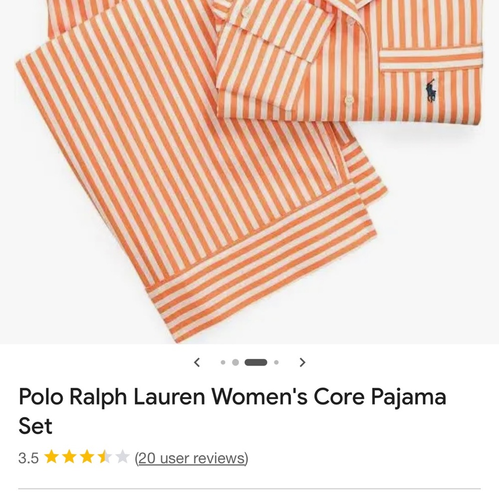 Polo by Ralph Lauren Orange and White Striped Women's Pajama Set - Picture 13 of 16